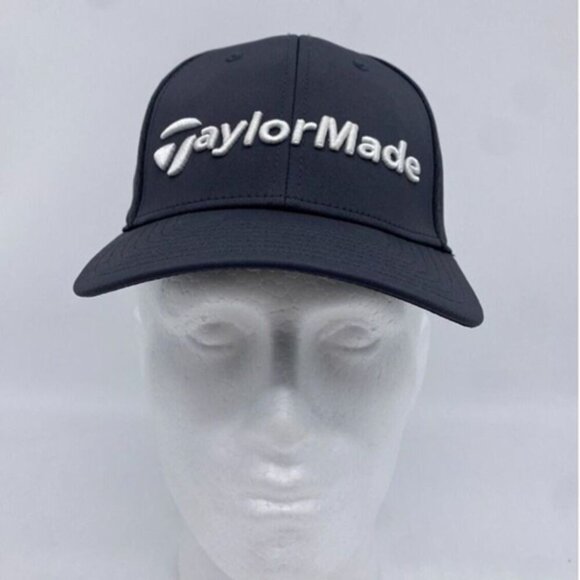 TaylorMade Golf Hat Mens Large-XL Black White A-Flex Lethal Fitted Golfing Cap - Picture 2 of 2